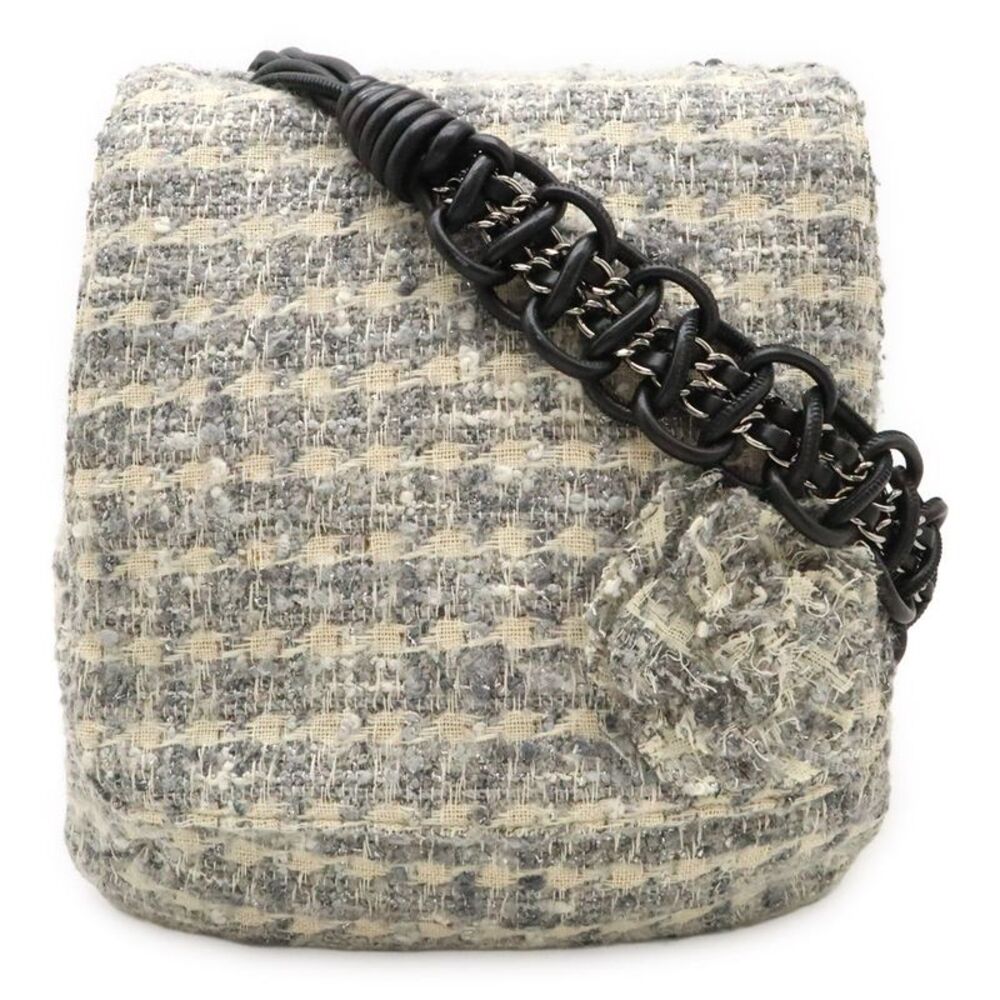 Chanel Camellia Tweed Chain Shoulder Bag